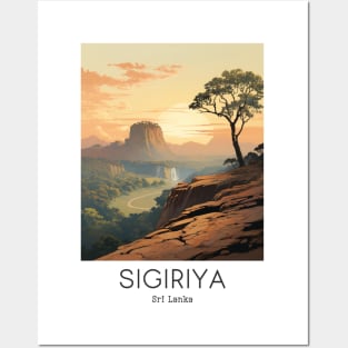 A Vintage Travel Illustration of Sigiriya - Sri Lanka Posters and Art